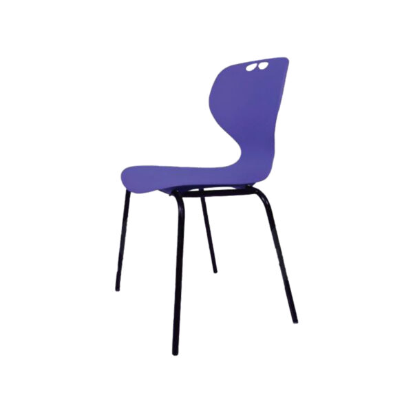 Contemporary Cafeteria Chair with Curved Back