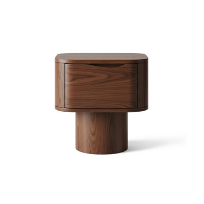 Contemporary Round Pedestal Bedside Table