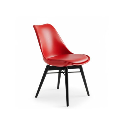Red Cafeteria Chair | Modern Plastic Dining Chair