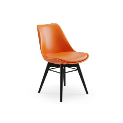 Orange Cafeteria Chair | Ergonomic Plastic Dining Seat