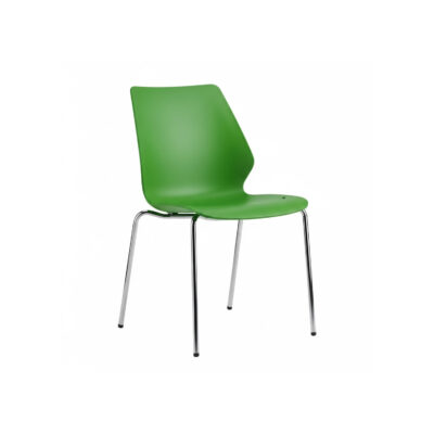 Green Plastic Cafeteria Chair | Modern Dining Seating