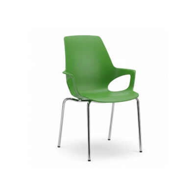 Green Cafeteria Chair with Handle | Commercial Dining Chair