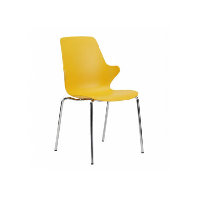 Yellow Plastic Cafeteria Chair | Modern Dining Chair