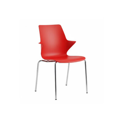 Red Cafeteria Dining Chair | Minimal Commercial Seating