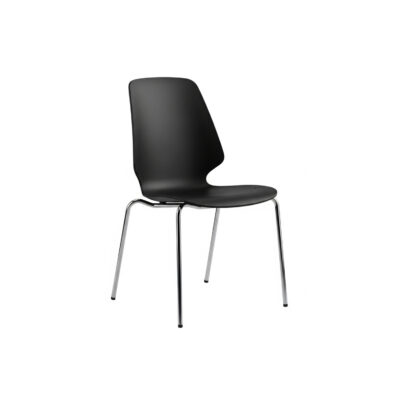 Black Plastic Cafeteria Chair | Commercial Dining Chair