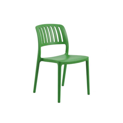 Green Plastic Cafeteria Chair | Modern Stackable Chair