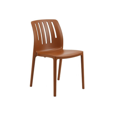 Brown Plastic Cafeteria Chair | Durable Dining Seating