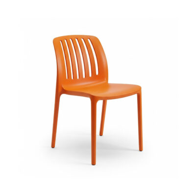 Orange Cafeteria Chair | Modern Plastic Dining Seating