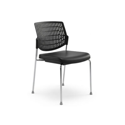 Black Cafeteria Chair with Cushion | Commercial Dining Seating