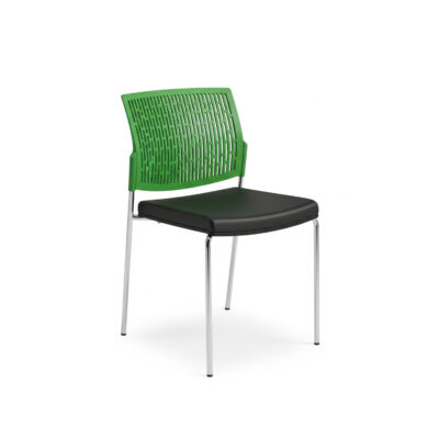 Green Cafeteria Chair with Cushion | Modern Dining Chair