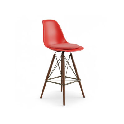Red Bar Stool Chair | Modern Cafeteria High Seating