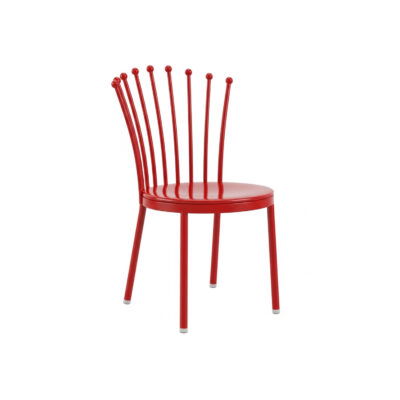 Red Metal Cafeteria Chair | Classic Commercial Dining Chair