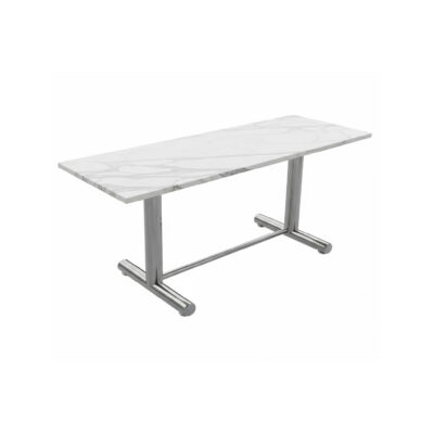Modern Rectangular Steel Base Cafeteria Table