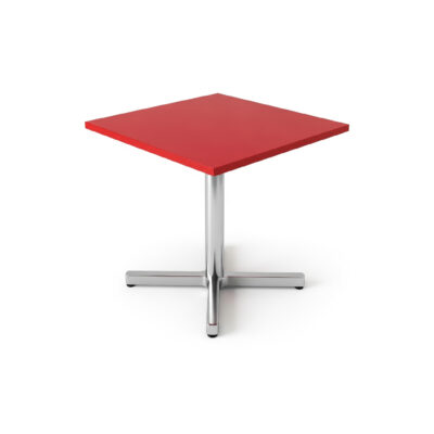 Premium Square Pedestal Cafeteria Table (Red Top)