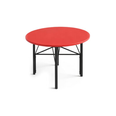 Heavy-Duty Round Institutional Cafeteria Table (Red)