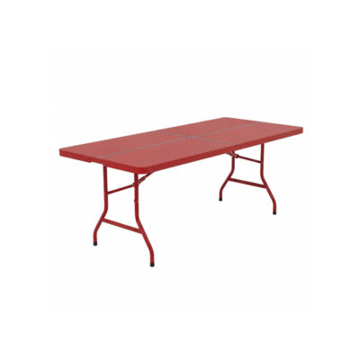 Rectangular Heavy-Duty Folding Cafeteria Table (Red Frame)