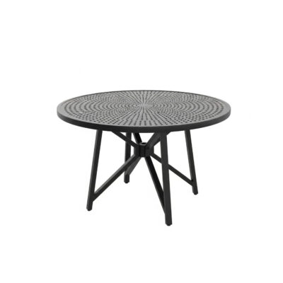 Round Metal Mesh Cafeteria Table (Black)