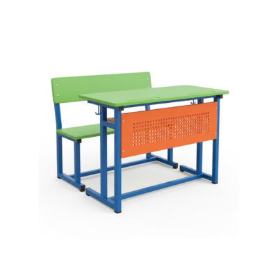 Colorful Student Desk Bench Combo