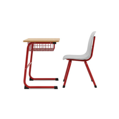 Red Frame Student School Desk and Chair