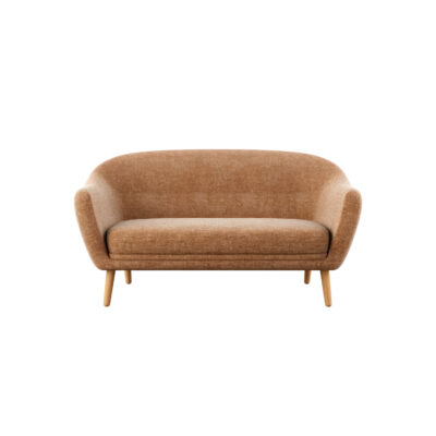 Brown Curved Sofa | Retro-Inspired Designer Sofa