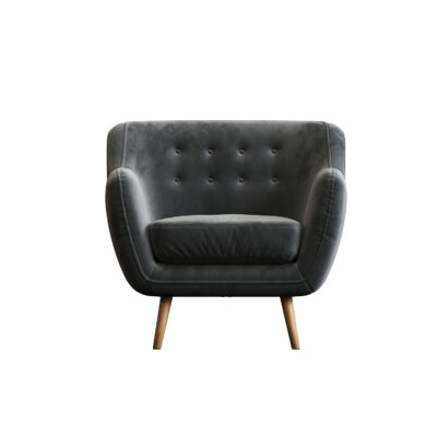 Black Tufted Accent Chair | Modern Designer Single Sofa