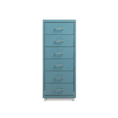 Teal Vertical Steel Filing Cabinet for Modern Offices