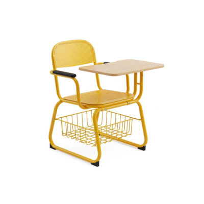 Yellow Classroom Writing Pad Chair with Storage